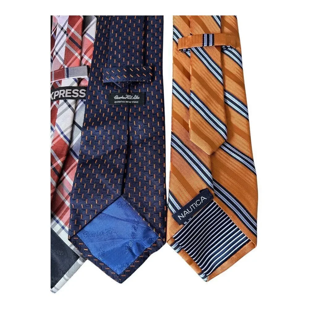 Belisi Express Charles Hills Nautica Orange Theme Men’s Neckties 4 Silk Ties